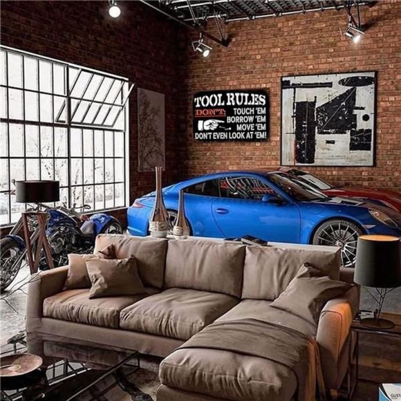 Metal Tin Garage Sign Tool Rules Signs Garage Wall Decor For Men12x8 Inch - Picture 6 of 6